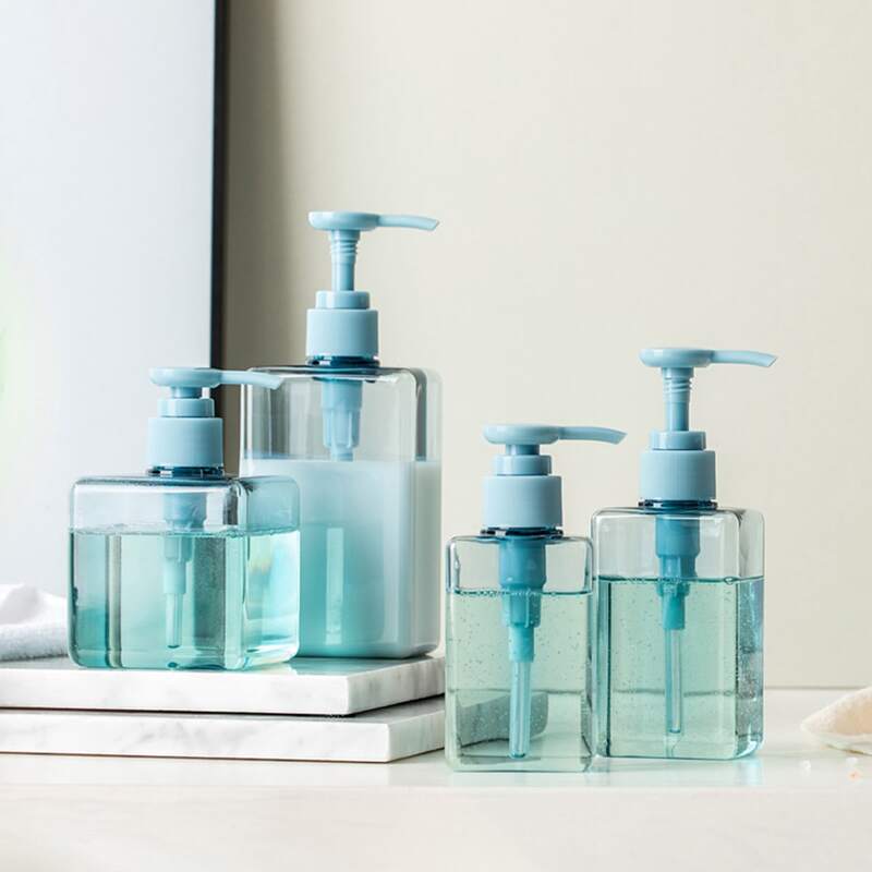 

4pcs Square Lotion Bottle, Blue