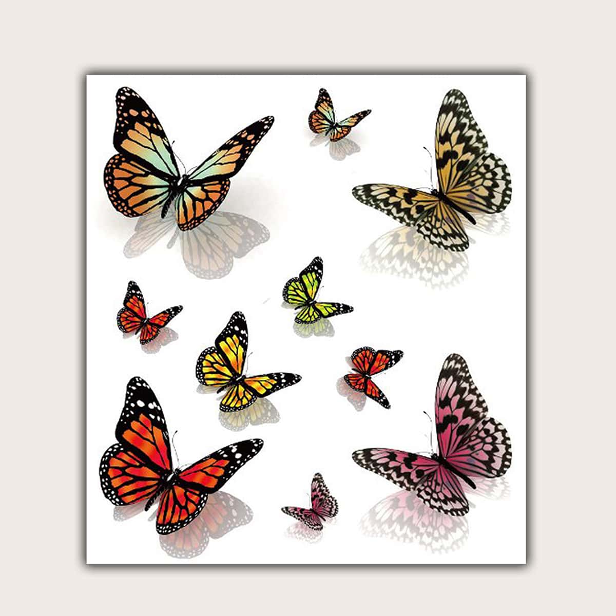 

Colorful Butterfly Tattoo, Multicolor
