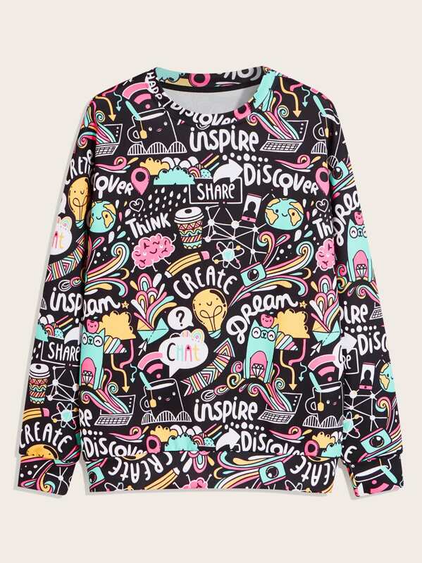 

Men Allover Print Sweatshirt, Multicolor