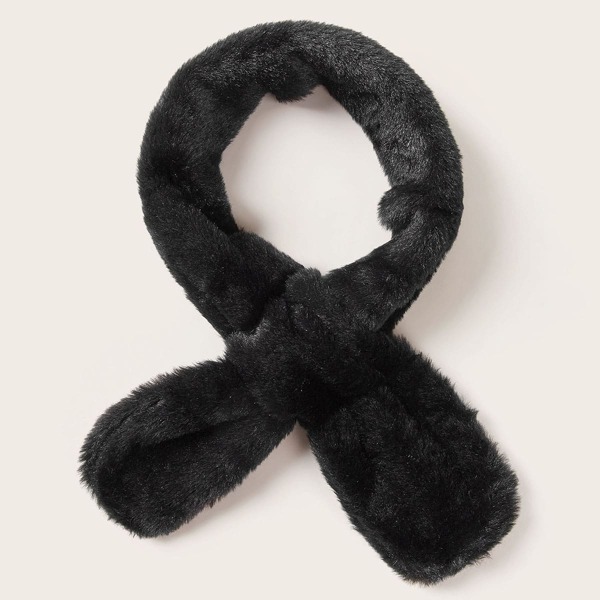 

Toddler Kids Faux Fur Scarf, Black
