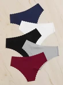 5pack Scallop Trim Panty Set - Multicolor - View 3