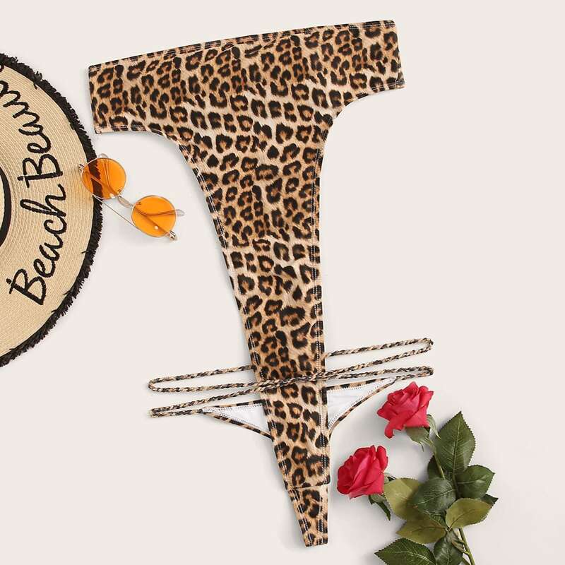 

Leopard Tie Back Monokini, Multicolor