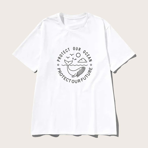 

Men Graphic Print Tee, White