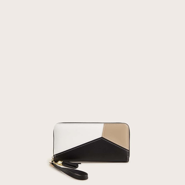 

Color Block Purse With Wristlet, Multicolor