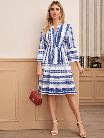 Robe à imprimé géométrique