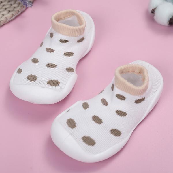 

Toddler Girls Polka Dot Pattern Sock Sneakers, White