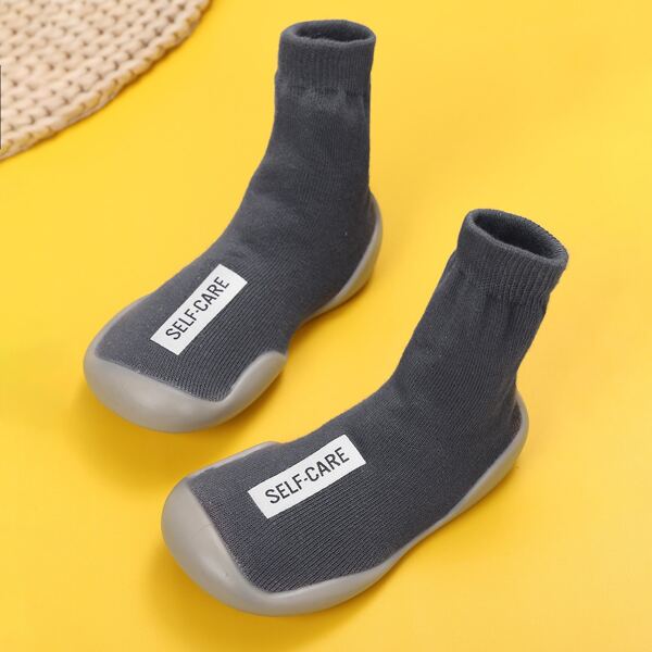 

Toddler Boys Letter Graphic Sock Sneakers, Grey