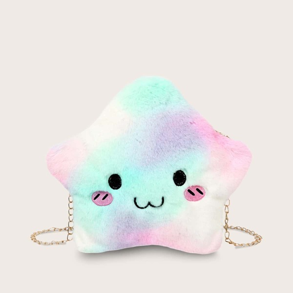 

Girls Star Shaped Fluffy Chain Bag, Multicolor