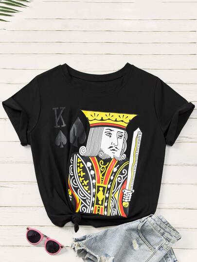 Plus Playing Card Print Tee