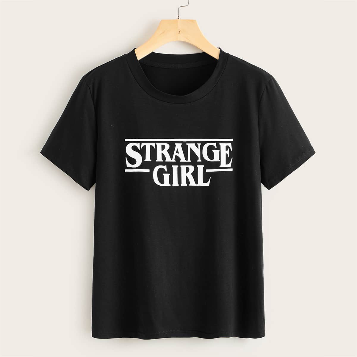 

Letter Graphic Short Sleeve Tee, Black