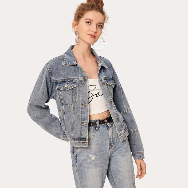 

Faded Wash Denim Jacket, Blue
