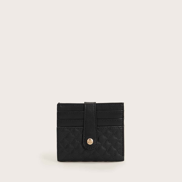

Stitch Detail Purse With Card Holder, Black