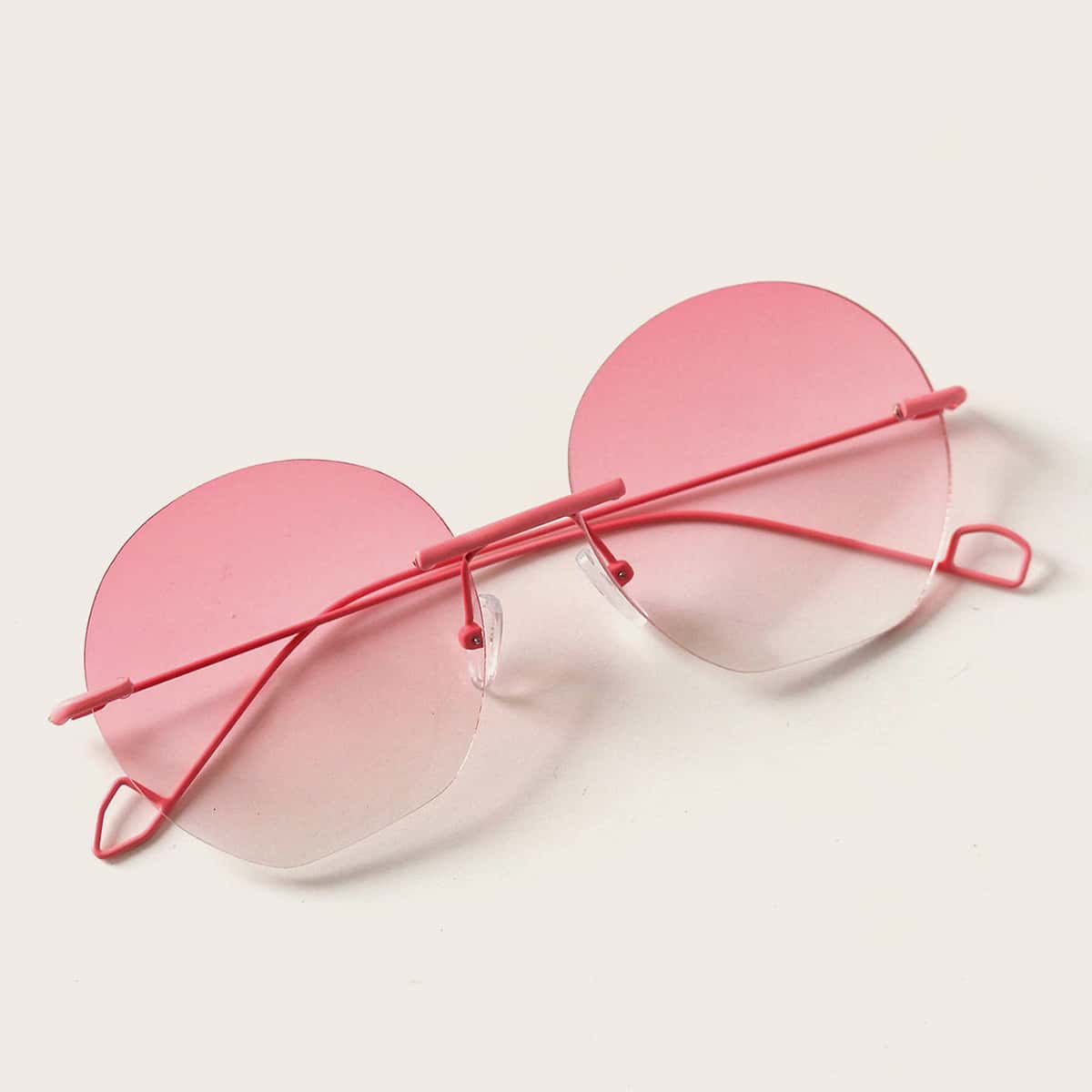 

Gradient Rimless Sunglasses, Pink