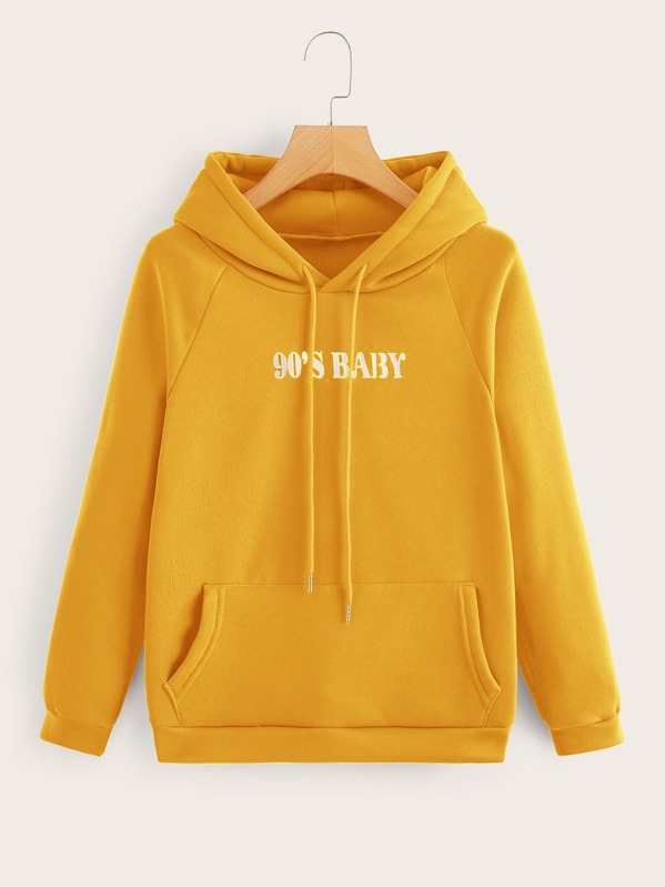 

Neon Yellow Letter Graphic Hoodie
