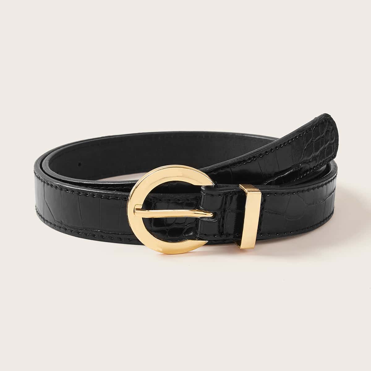 

Metal Buckle Belt, Black