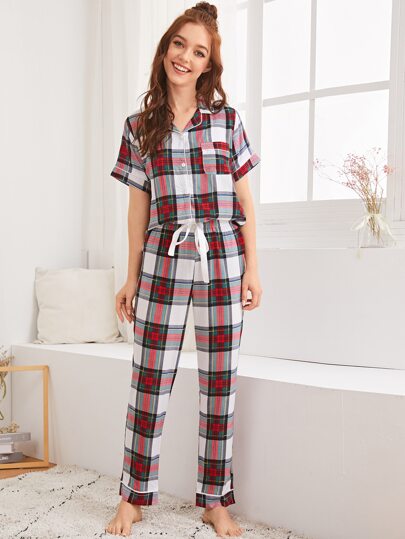 Tartan Button-up PJ Set