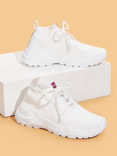 Lace-up Front Wide Fit Sneakers