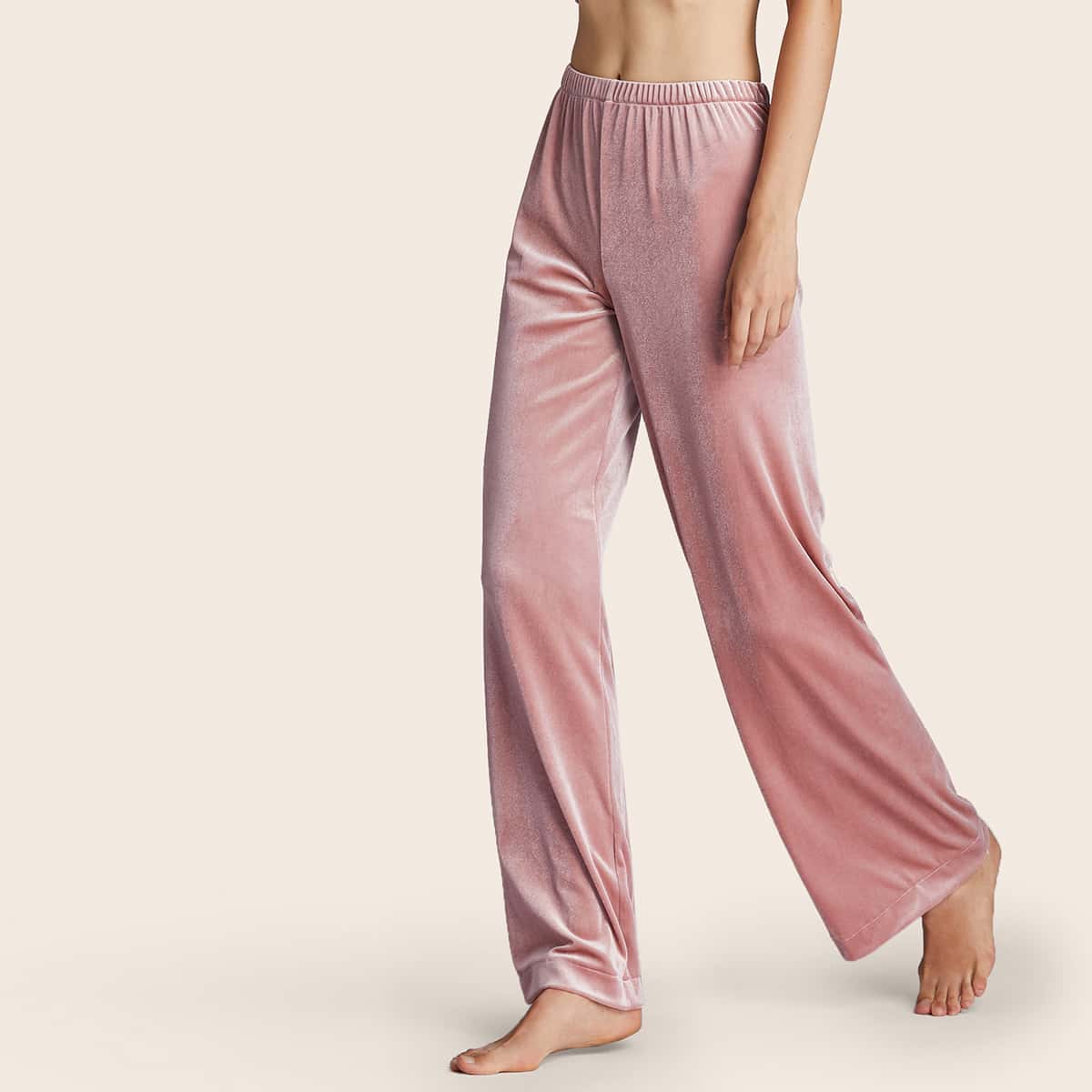 

Solid Velvet Sleep Pants, Pink