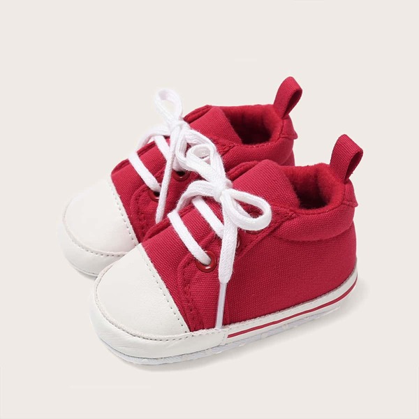 

Baby Girl Lace-up Front Canvas Sneakers, Red