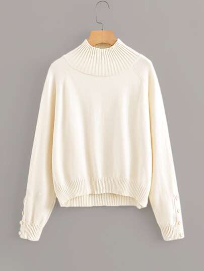 Raglan Sleeve High Low Sweater
