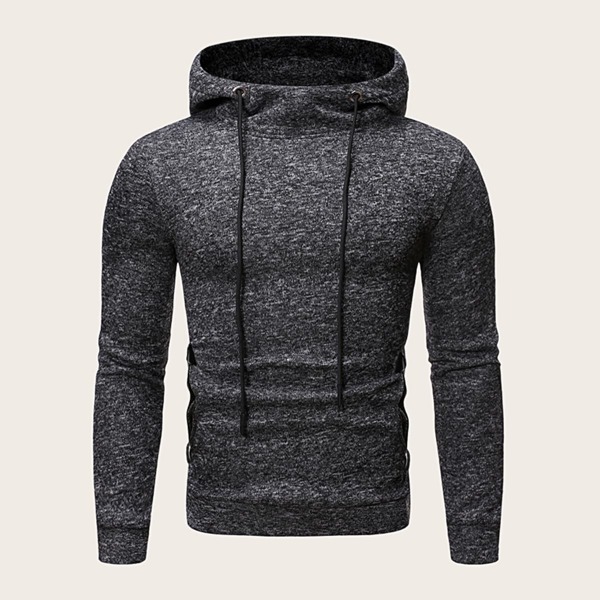 

Men Space Dye Drawstring Hoodie, Grey