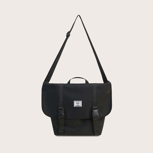 

Men Release Buckle Decor Crossbody Bag, Black
