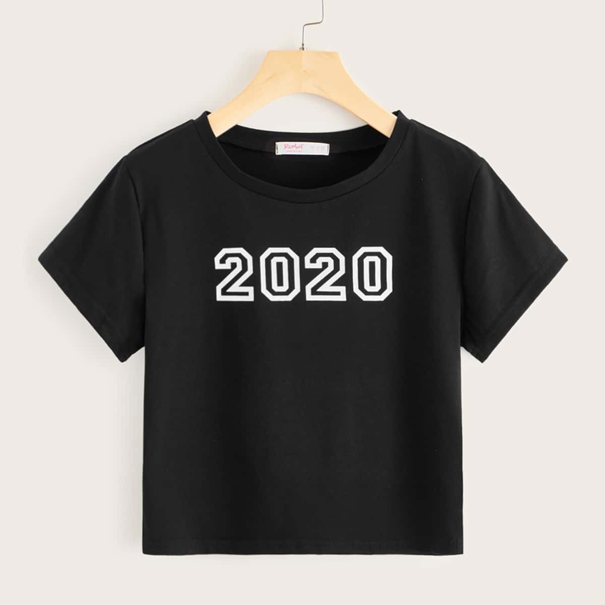 

Letter Graphic Short Sleeve Tee, Black