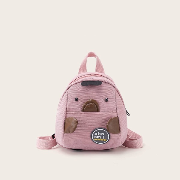 

Girls Cartoon Design Canvas Backpack, Pink