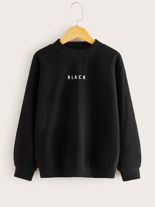 

Boys Letter Graphic Pullover, Black