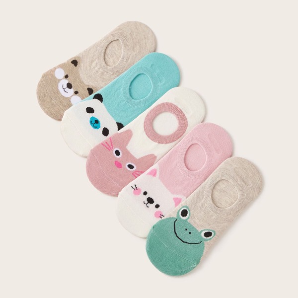 

5pairs Cartoon Graphic Socks, Multicolor