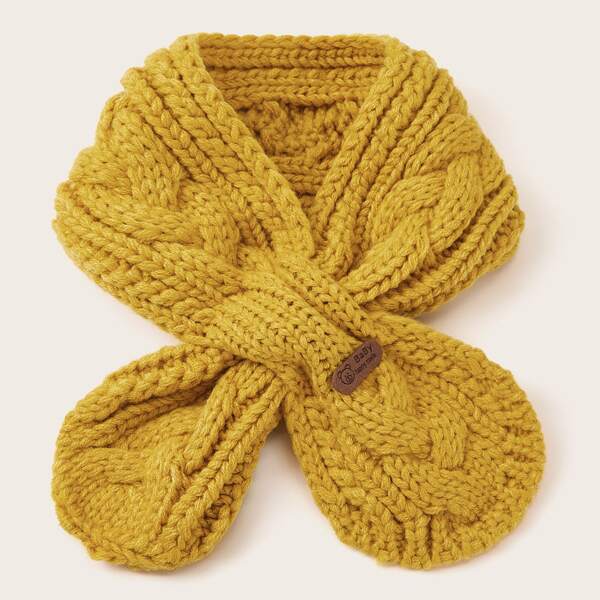 

Toddler Kids Solid Braided Scarf, Yellow