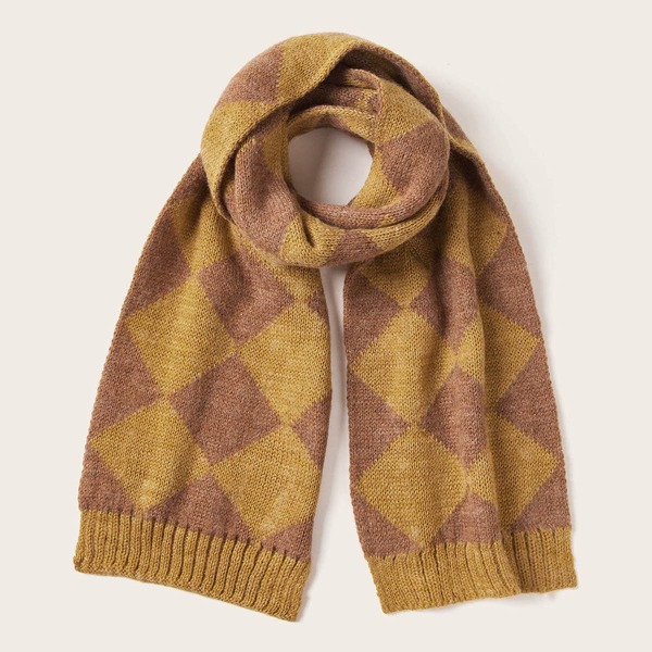 

Toddler Kids Two Tone Geometric Scarf, Multicolor