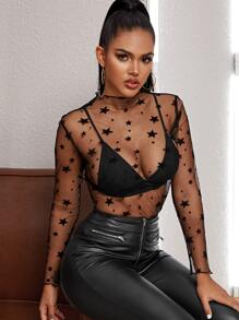 black mesh top shein