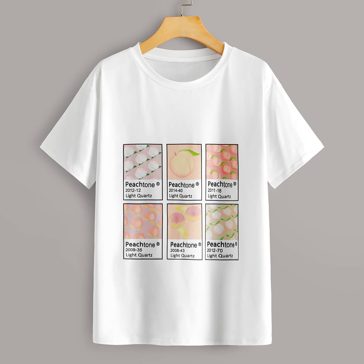 

Peach & Letter Graphic Tee, White