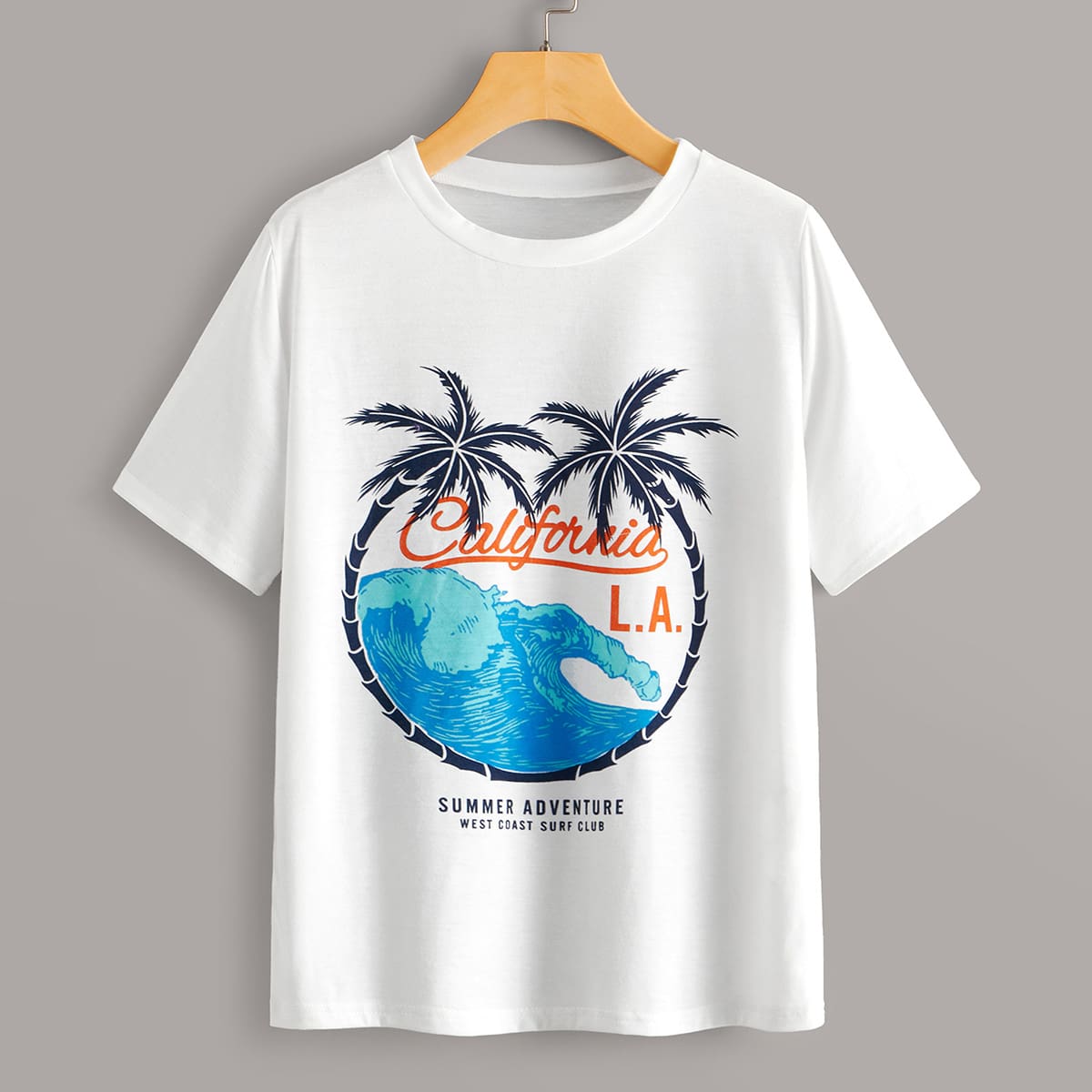 

Palm Tree & Letter Graphic Tee, White