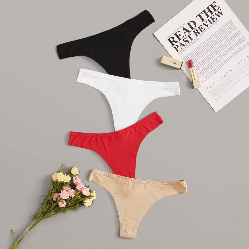 

4pack Solid Panty Set, Multicolor