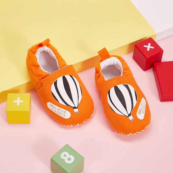 

Baby Girl Fire Balloon Graphic Flats, Orange