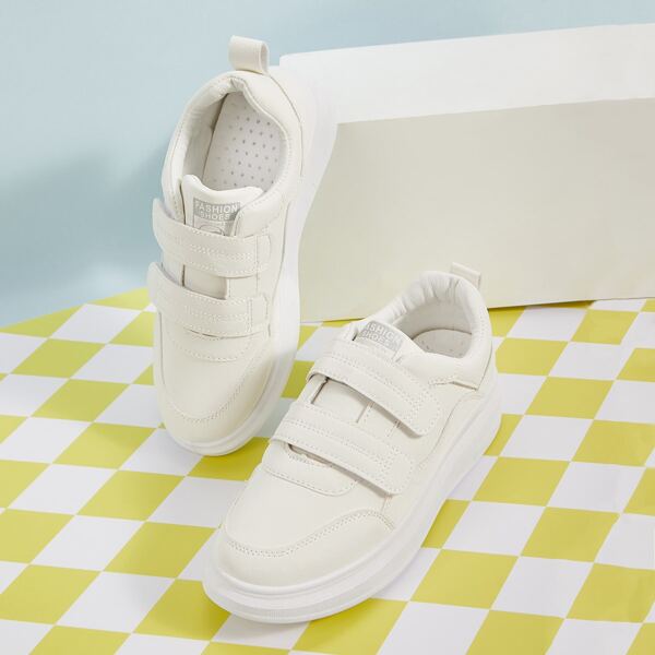 

Velcro Strap Wide Fit Sneakers, White