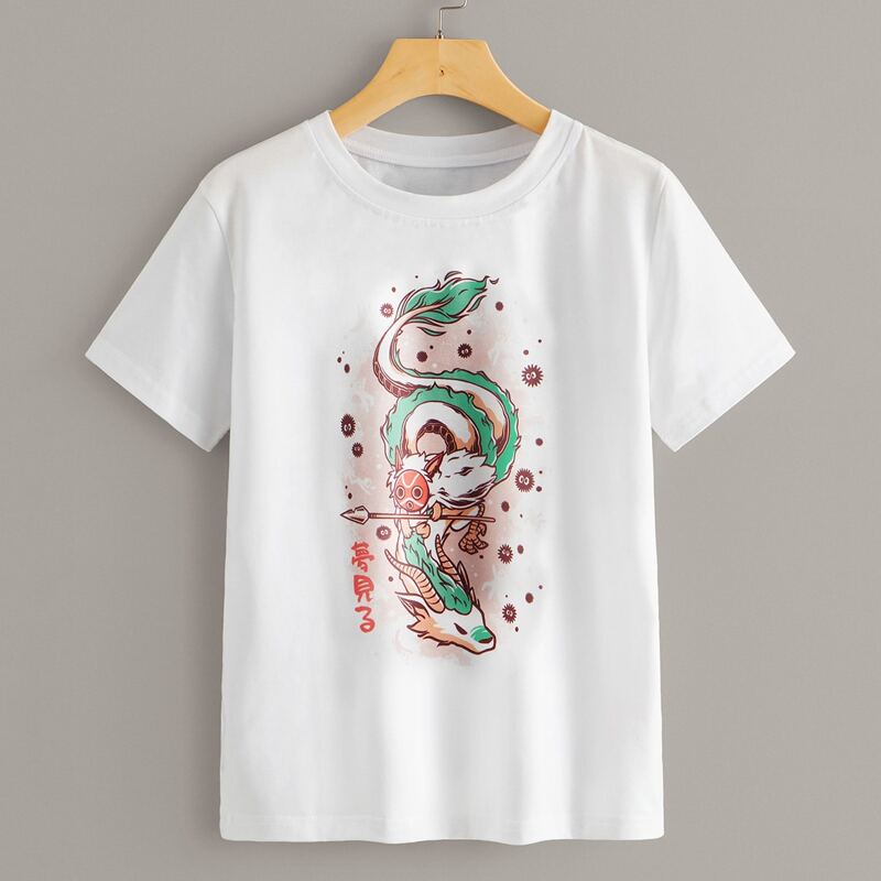 

Cartoon Graphic Short Sleeve Tee, White