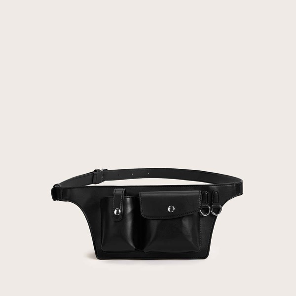 

Pocket Front Fanny Pack, Black