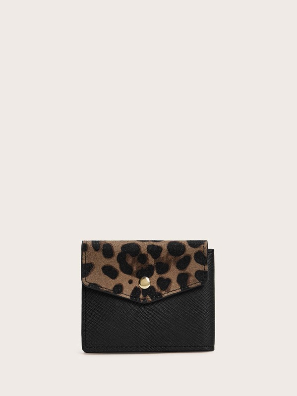 

Leopard Print Fold Over Wallet, Multicolor