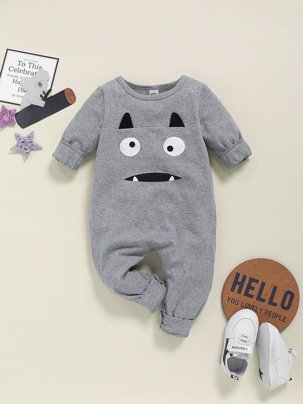 Mono De Bebe Nino Con Boton Con Dibujos Animados Moda De Mujer Shein Mexico