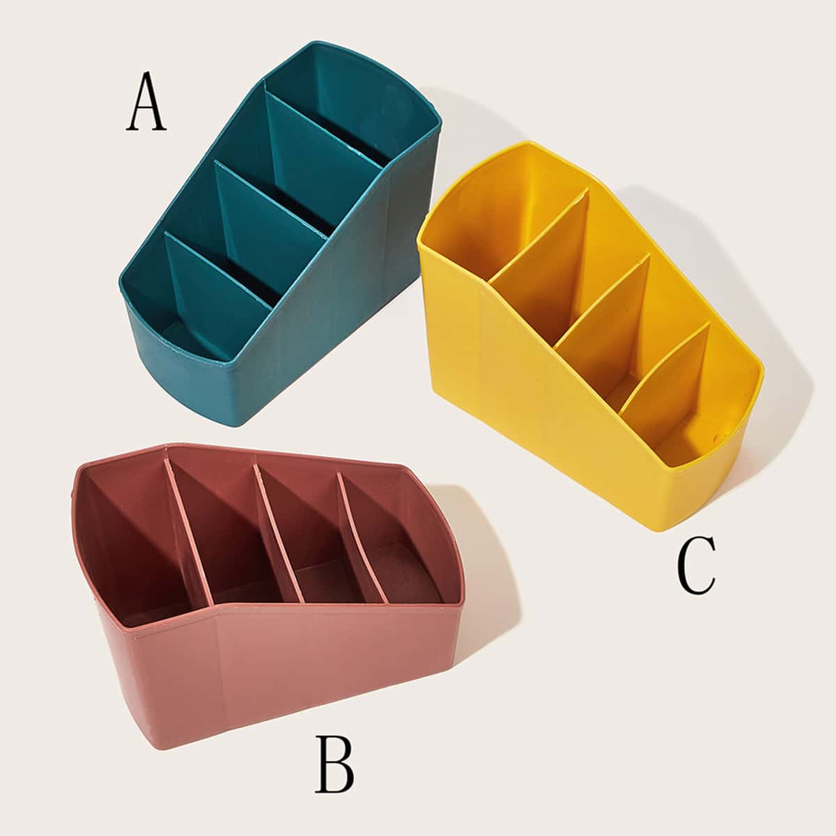 

1pc 4 Grid Storage Box, Multicolor