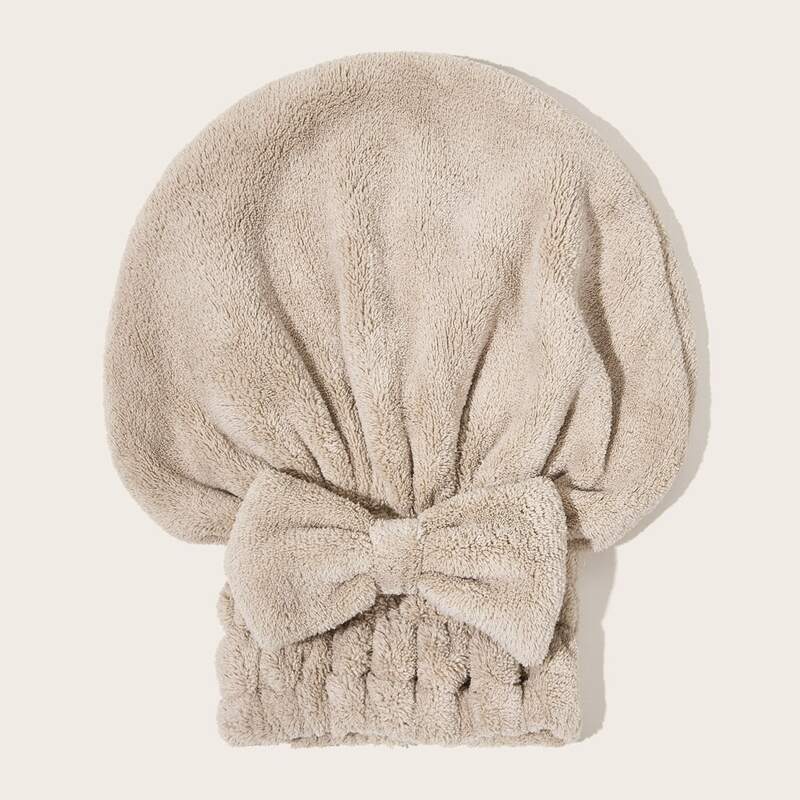 

Bow Decor Dry Hair Cap, Khaki