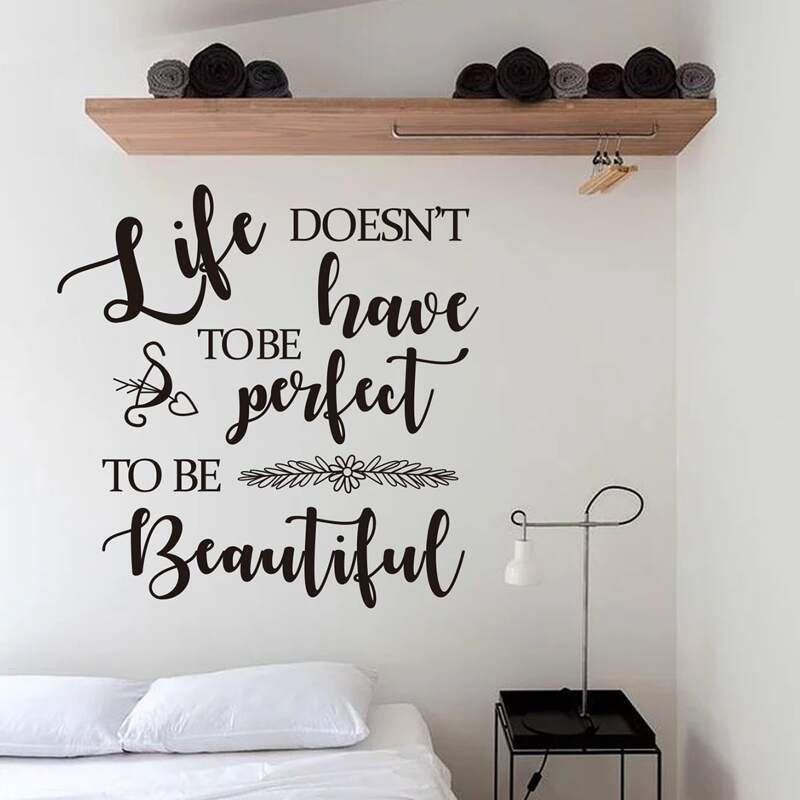 

Abstract Slogan Print Wall Sticker, Multicolor