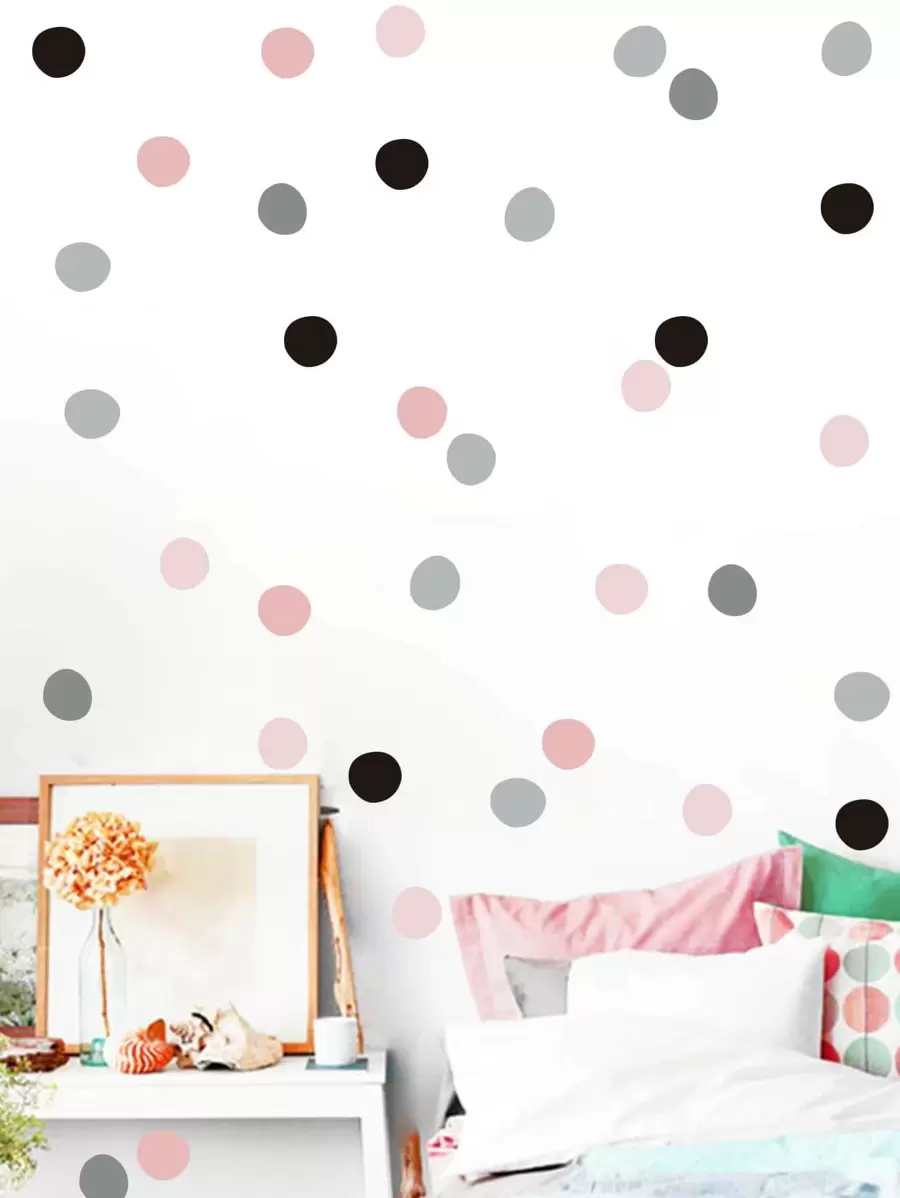 Polka Dot Pattern Wall Sticker - Multicolor - View 1