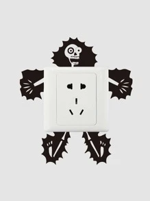 觸電骷髏圖案開關貼紙 - 彩色 - 查看 2