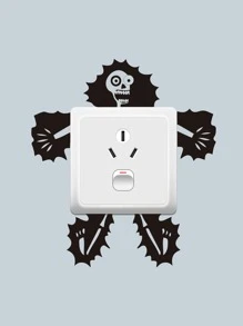 觸電骷髏圖案開關貼紙 - 彩色 - 查看 5
