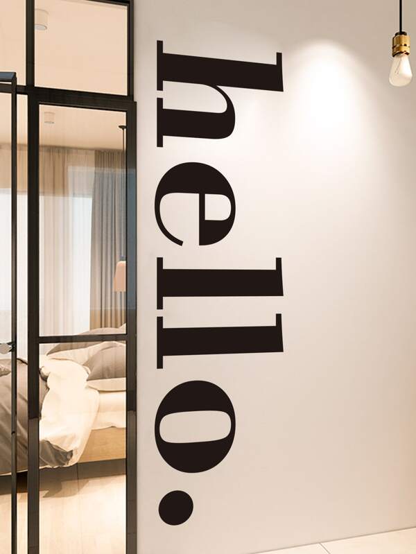 Letter Graphic Wall Sticker, Black Self Adhesive Wall Art Decal For Home Decor, Stickers, Wall Decal, Vinly Decal For Home Decorations, Spring Decoration Items Refresh Your Home, Rama Decoration Stickers Gifts Birthday Graduation