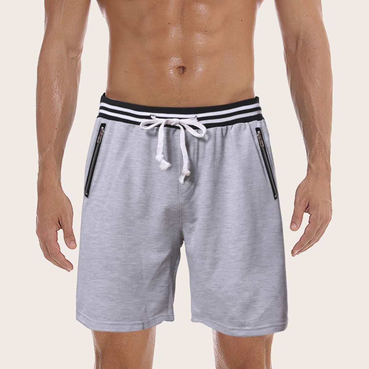 

Guys Drawstring Waist Track Shorts, Grey